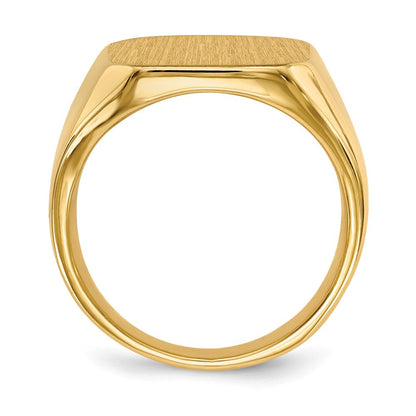 14K Gelbgold 17,0x15,0mm Herren-Siegelring mit geschlossener Rückseite