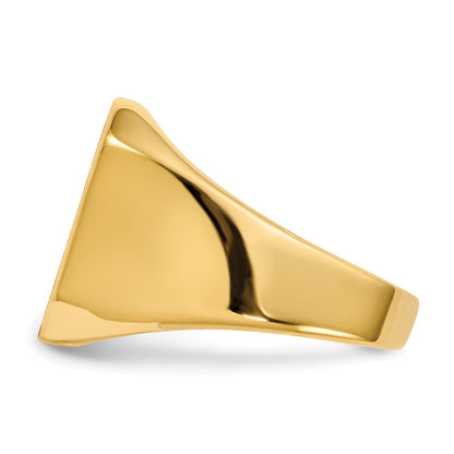 14K Gelbgold 17,0x15,0mm Herren-Siegelring mit geschlossener Rückseite