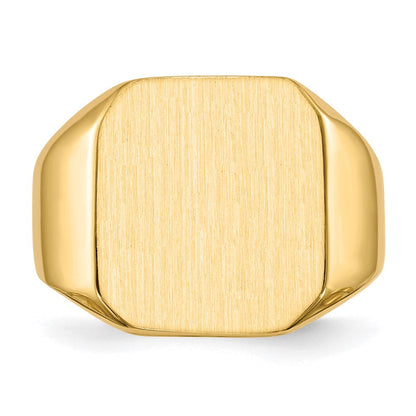 14K Gelbgold 17,0x15,0mm Herren-Siegelring mit geschlossener Rückseite