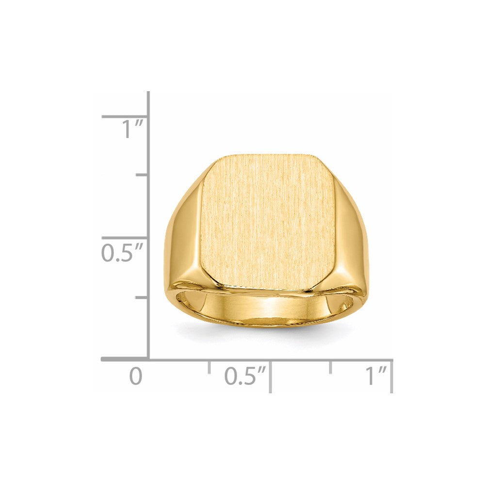14K Gelbgold 17,0x15,0mm Herren-Siegelring mit geschlossener Rückseite
