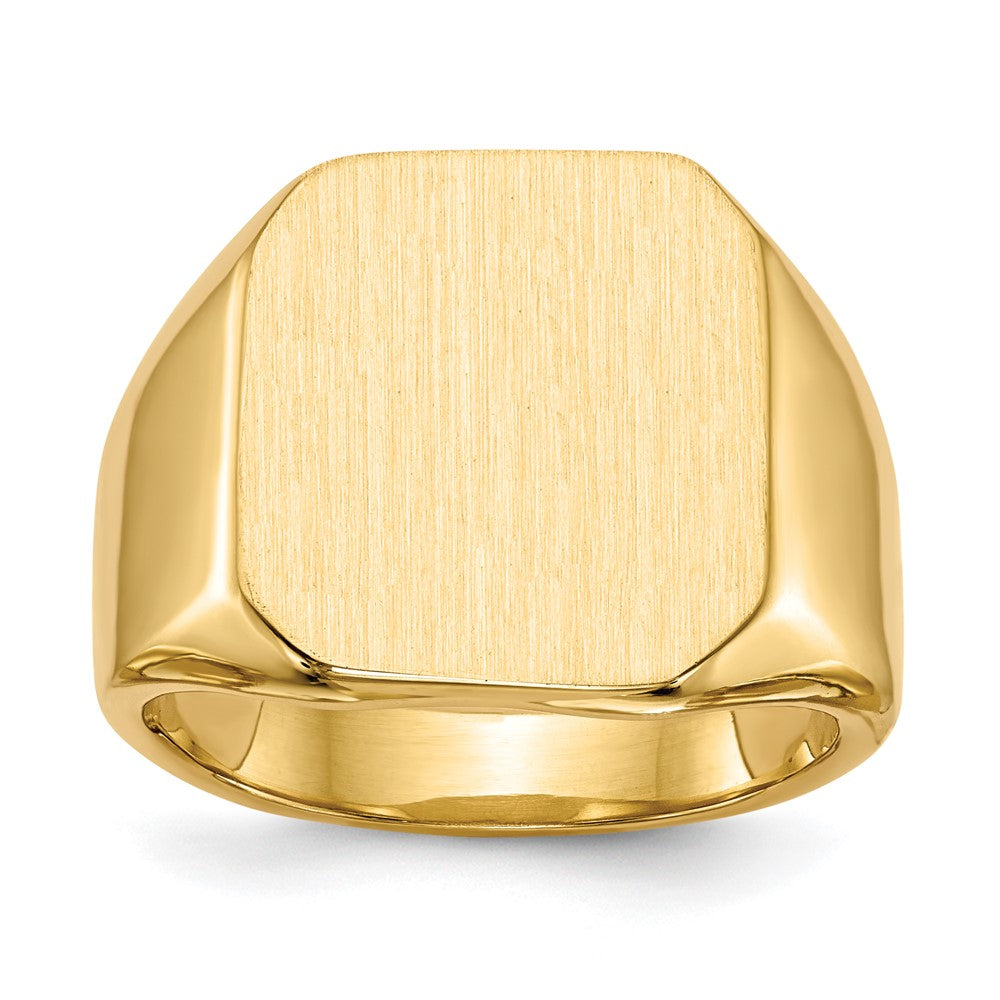 14K Gelbgold 17,0x15,0mm Herren-Siegelring mit geschlossener Rückseite