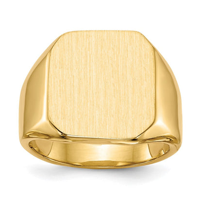 14K Gelbgold 17,0x15,0mm Herren-Siegelring mit geschlossener Rückseite