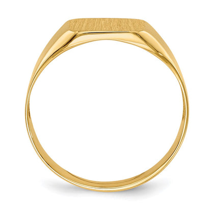14K Gelbgold 11,0x11,0mm Herren-Siegelring mit offener Fassung