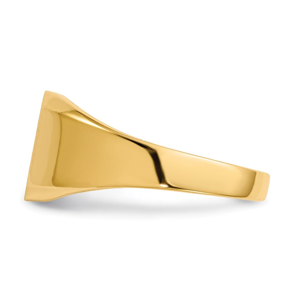 14K Gelbgold 11,0x11,0mm Herren-Siegelring mit offener Fassung