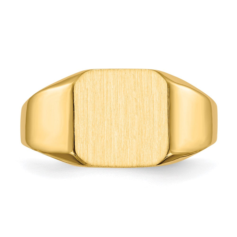 14K Gelbgold 11,0x11,0mm Herren-Siegelring mit offener Fassung