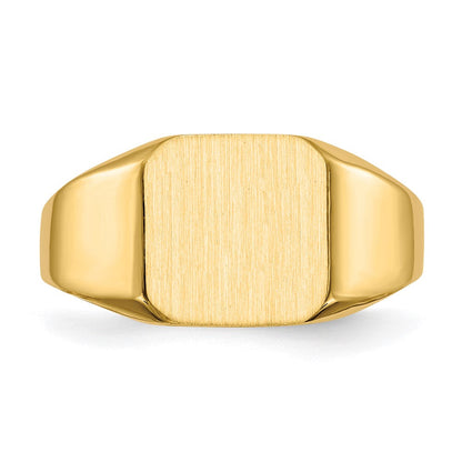 14K Gelbgold 11,0x11,0mm Herren-Siegelring mit offener Fassung
