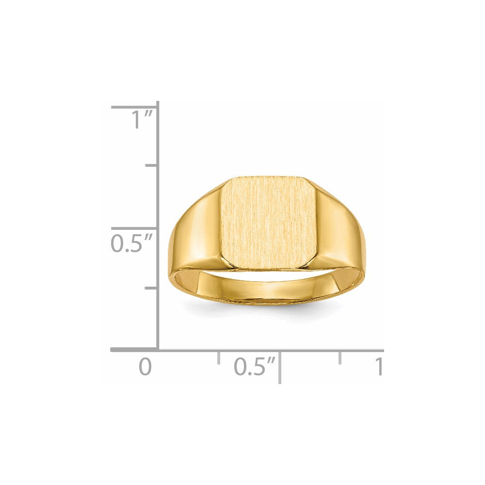 14K Gelbgold 11,0x11,0mm Herren-Siegelring mit offener Fassung