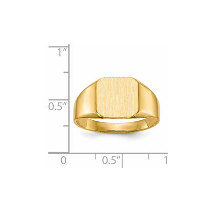 14K Gelbgold 11,0x11,0mm Herren-Siegelring mit offener Fassung