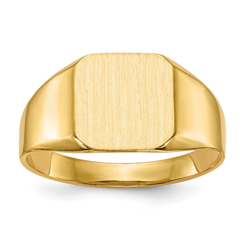 14K Gelbgold 11,0x11,0mm Herren-Siegelring mit offener Fassung