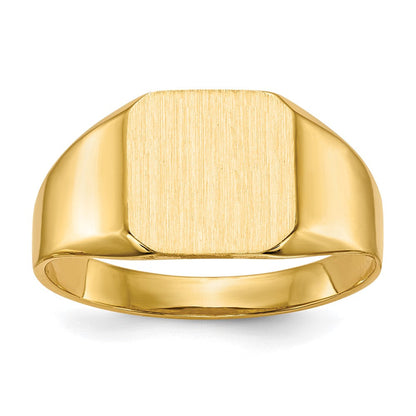 14K Gelbgold 11,0x11,0mm Herren-Siegelring mit offener Fassung