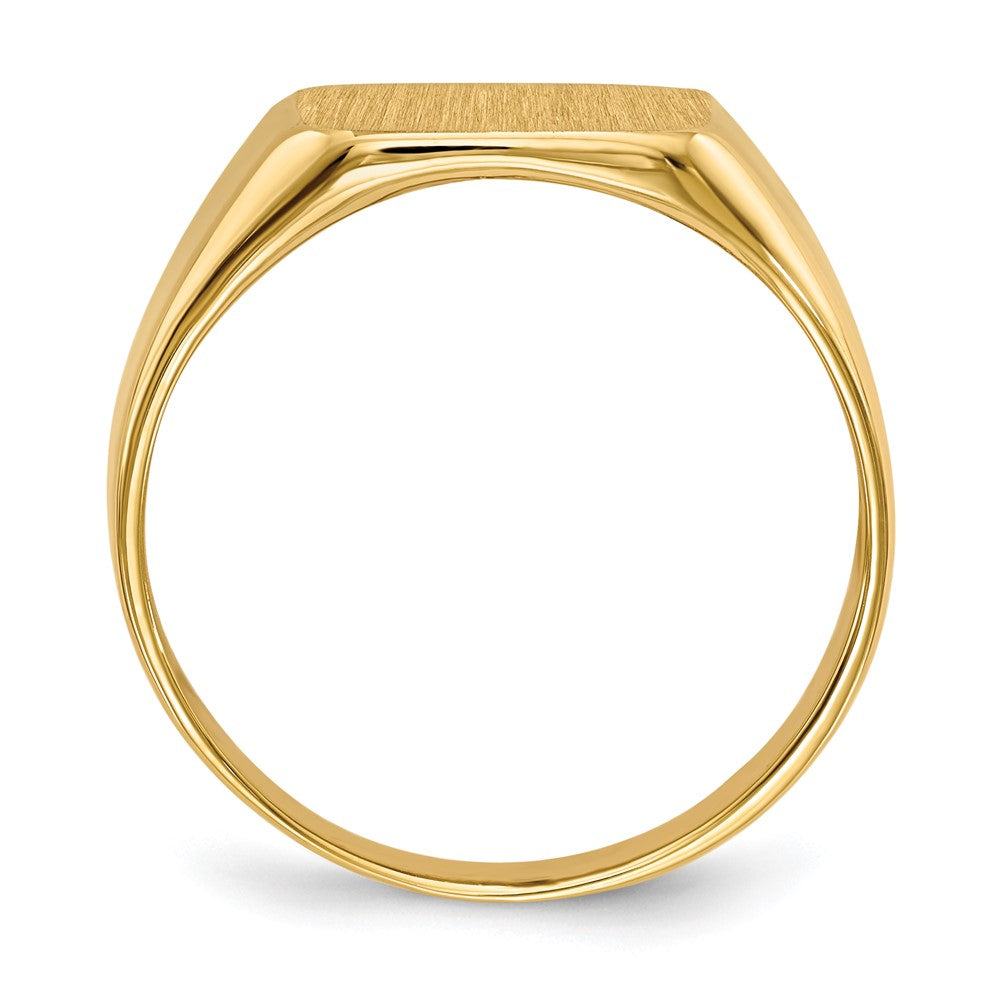 14K Gelbgold 13,0 x 12,5 mm Herren-Siegelring mit offener Rückseite