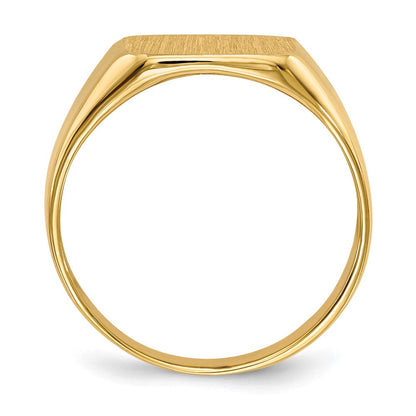 14K Gelbgold 13,0 x 12,5 mm Herren-Siegelring mit offener Rückseite