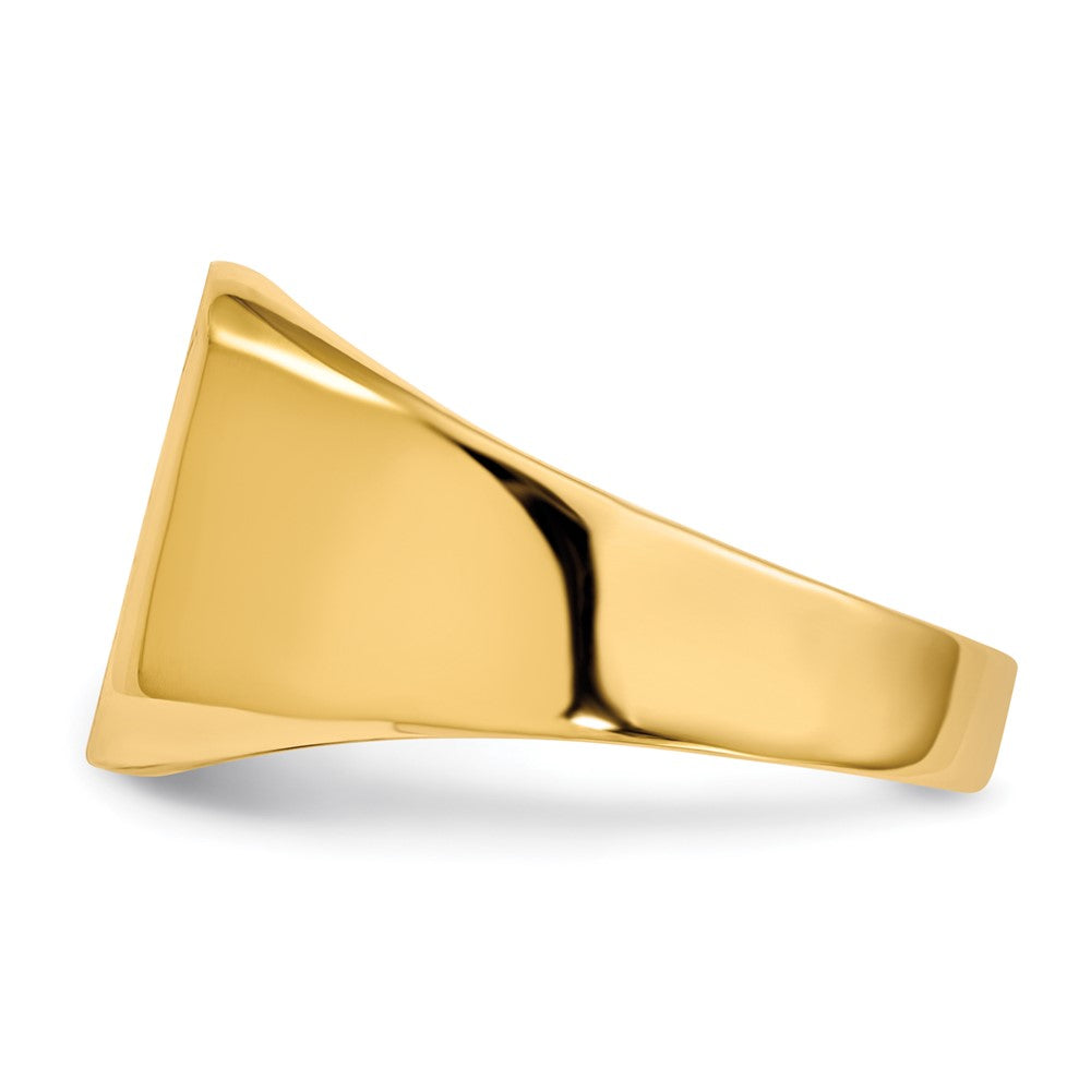 14K Gelbgold 13,0 x 12,5 mm Herren-Siegelring mit offener Rückseite
