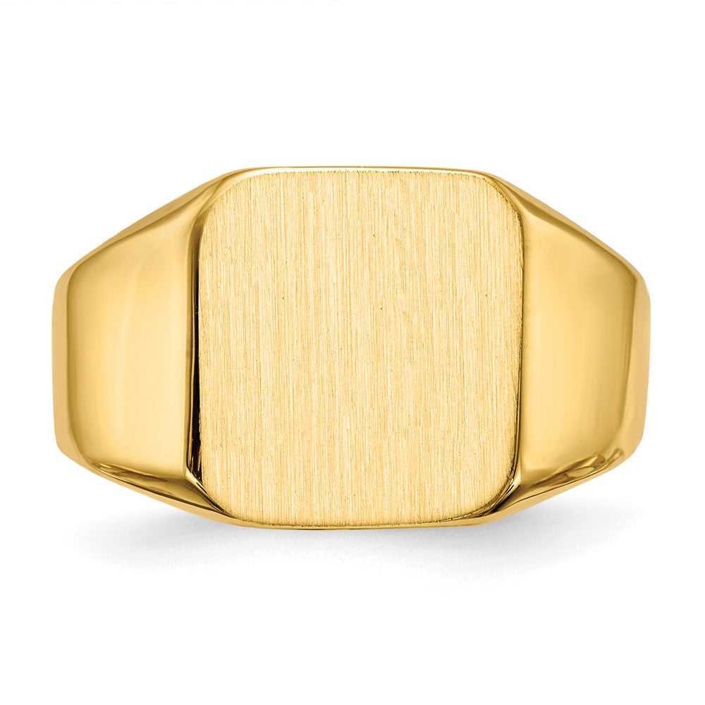 14K Gelbgold 13,0 x 12,5 mm Herren-Siegelring mit offener Rückseite
