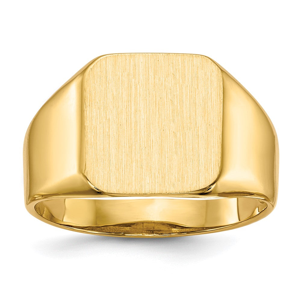 14K Gelbgold 13,0 x 12,5 mm Herren-Siegelring mit offener Rückseite