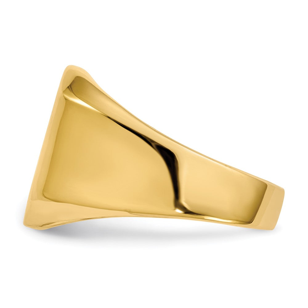 14K Gelbgold 15,5x13,0mm Herren-Siegelring mit offener Rückseite