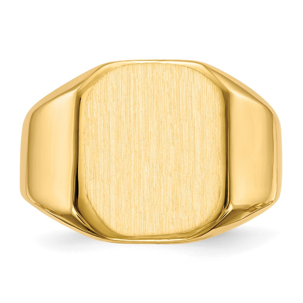 14K Gelbgold 15,5x13,0mm Herren-Siegelring mit offener Rückseite