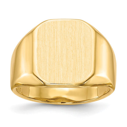 14K Gelbgold 15,5x13,0mm Herren-Siegelring mit offener Rückseite