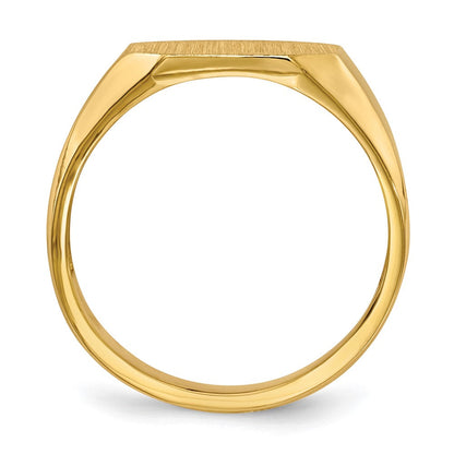 14K Gelbgold Siegelring mit offener Rückseite, 12,5 x 11,0 mm