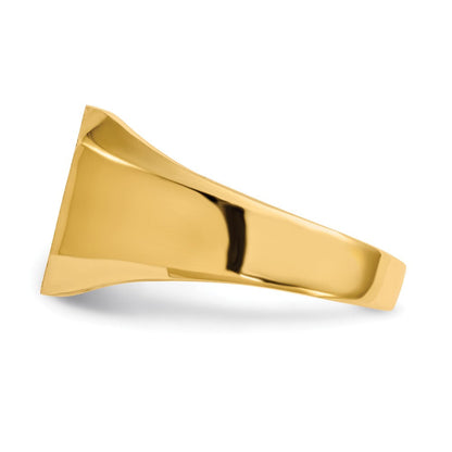 14K Gelbgold Siegelring mit offener Rückseite, 12,5 x 11,0 mm