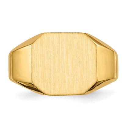 14K Gelbgold Siegelring mit offener Rückseite, 12,5 x 11,0 mm
