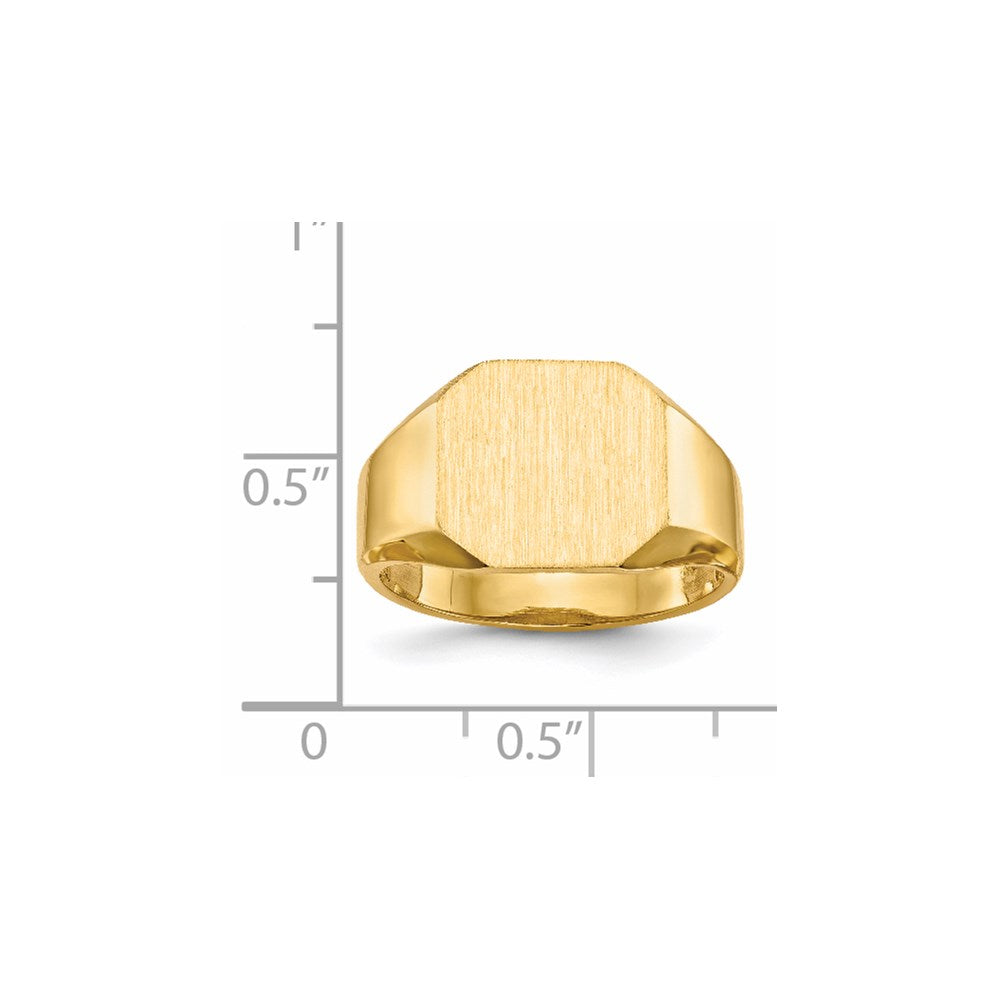 14K Gelbgold Siegelring mit offener Rückseite, 12,5 x 11,0 mm