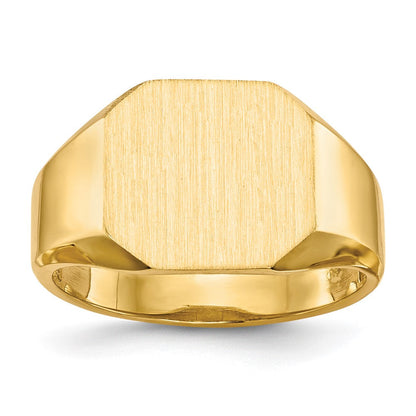 14K Gelbgold Siegelring mit offener Rückseite, 12,5 x 11,0 mm