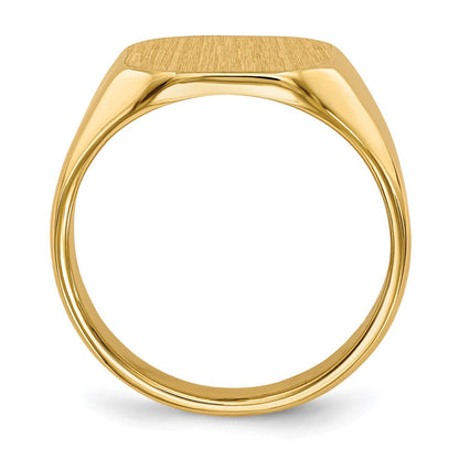 14K Gelbgold Siegelring mit geschlossener Rückseite, 12,5 x 11,0 mm