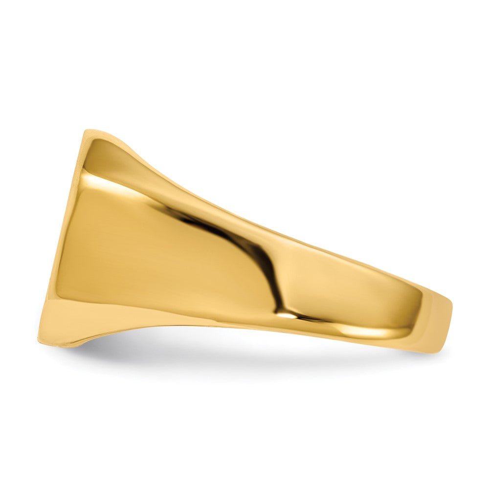14K Gelbgold Siegelring mit geschlossener Rückseite, 12,5 x 11,0 mm