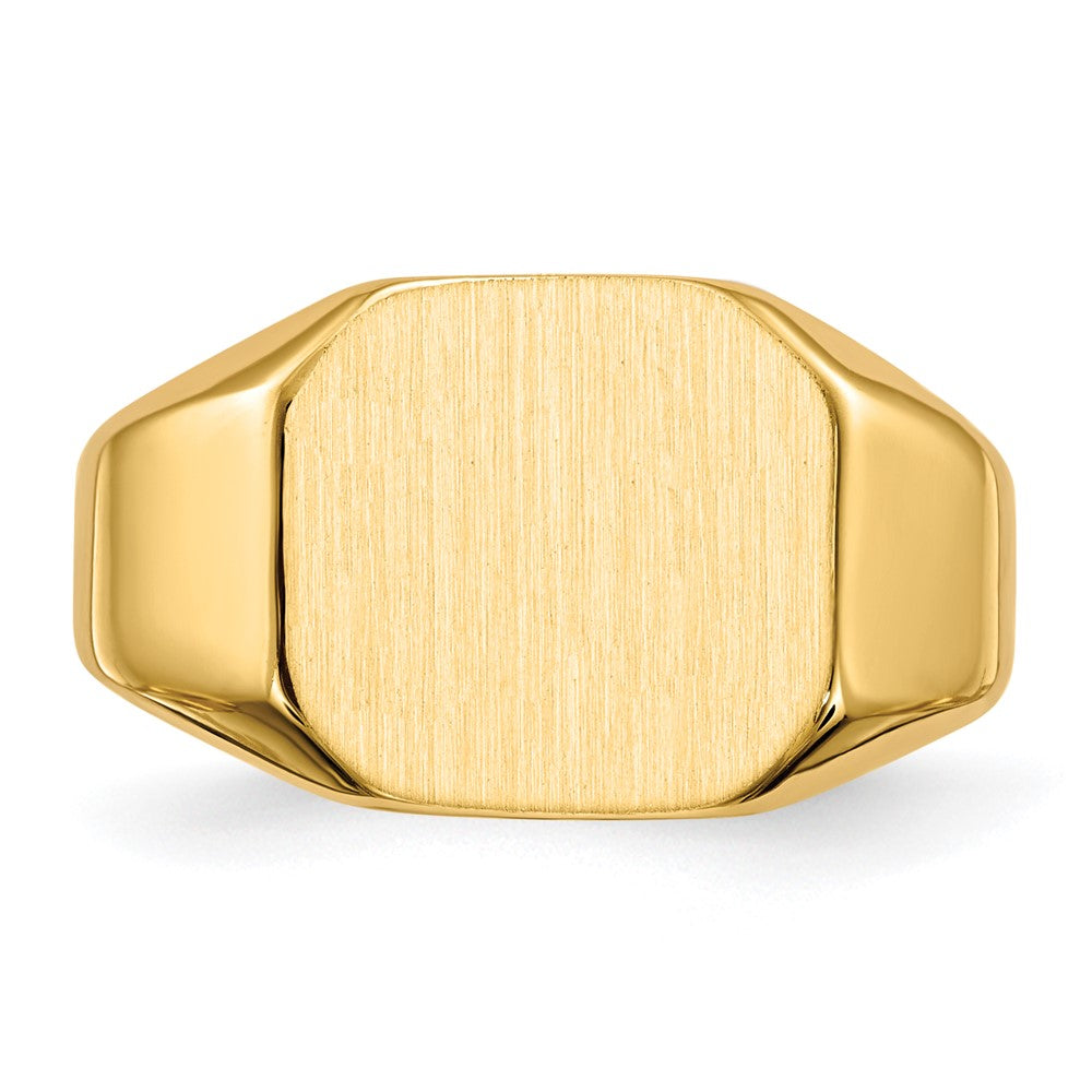 14K Gelbgold Siegelring mit geschlossener Rückseite, 12,5 x 11,0 mm