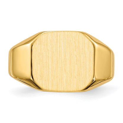 14K Gelbgold Siegelring mit geschlossener Rückseite, 12,5 x 11,0 mm