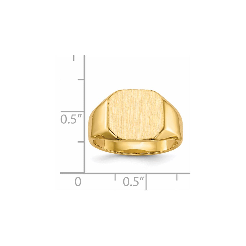 14K Gelbgold Siegelring mit geschlossener Rückseite, 12,5 x 11,0 mm