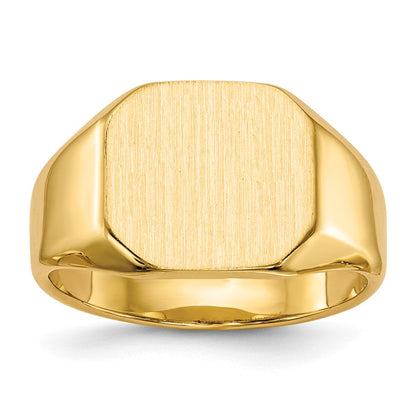 14K Gelbgold Siegelring mit geschlossener Rückseite, 12,5 x 11,0 mm
