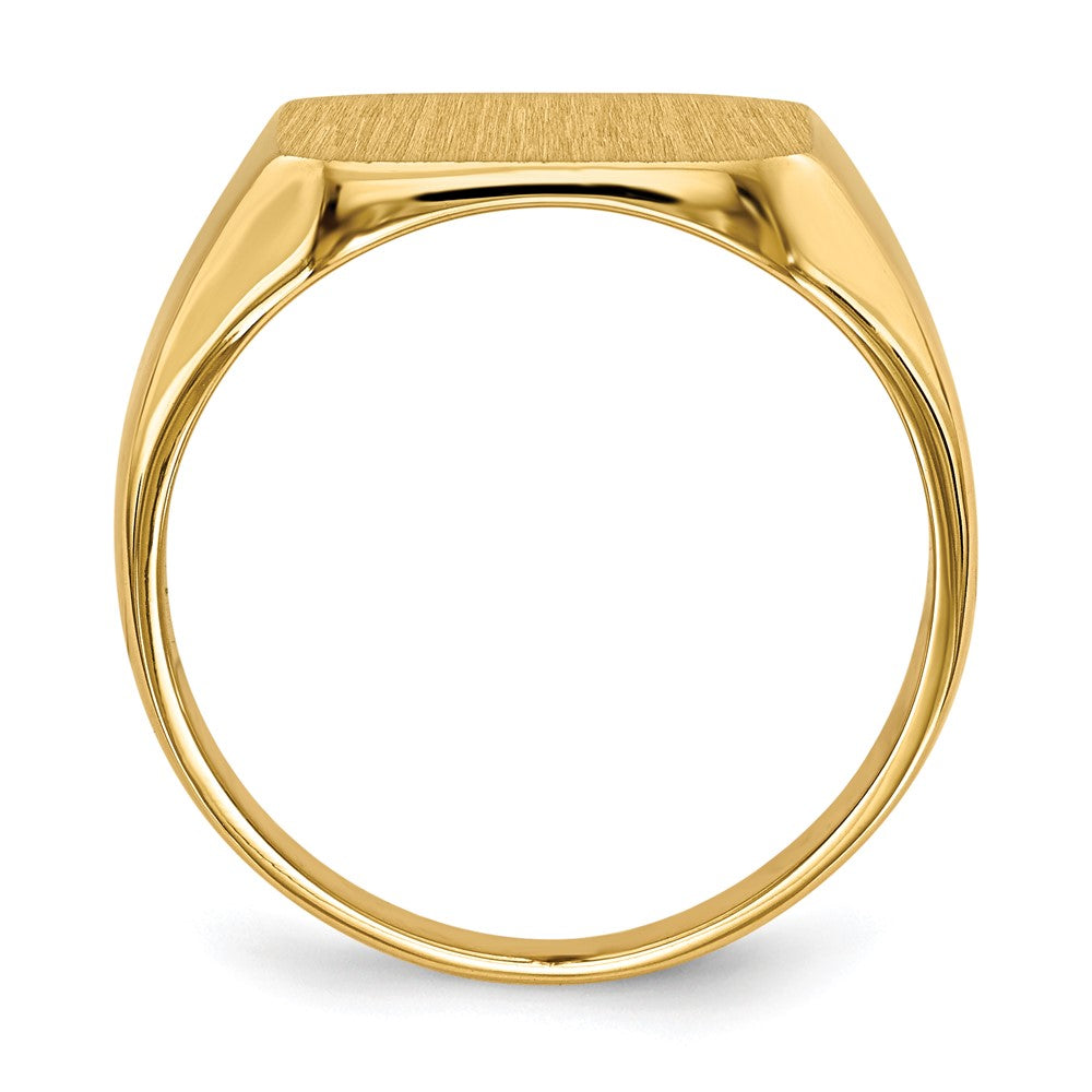 14K Gelbgold 13,0x14,0mm Herren-Siegelring mit geschlossener Rückseite
