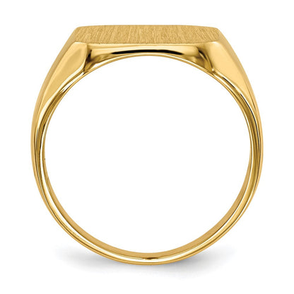 14K Gelbgold 13,0x14,0mm Herren-Siegelring mit geschlossener Rückseite