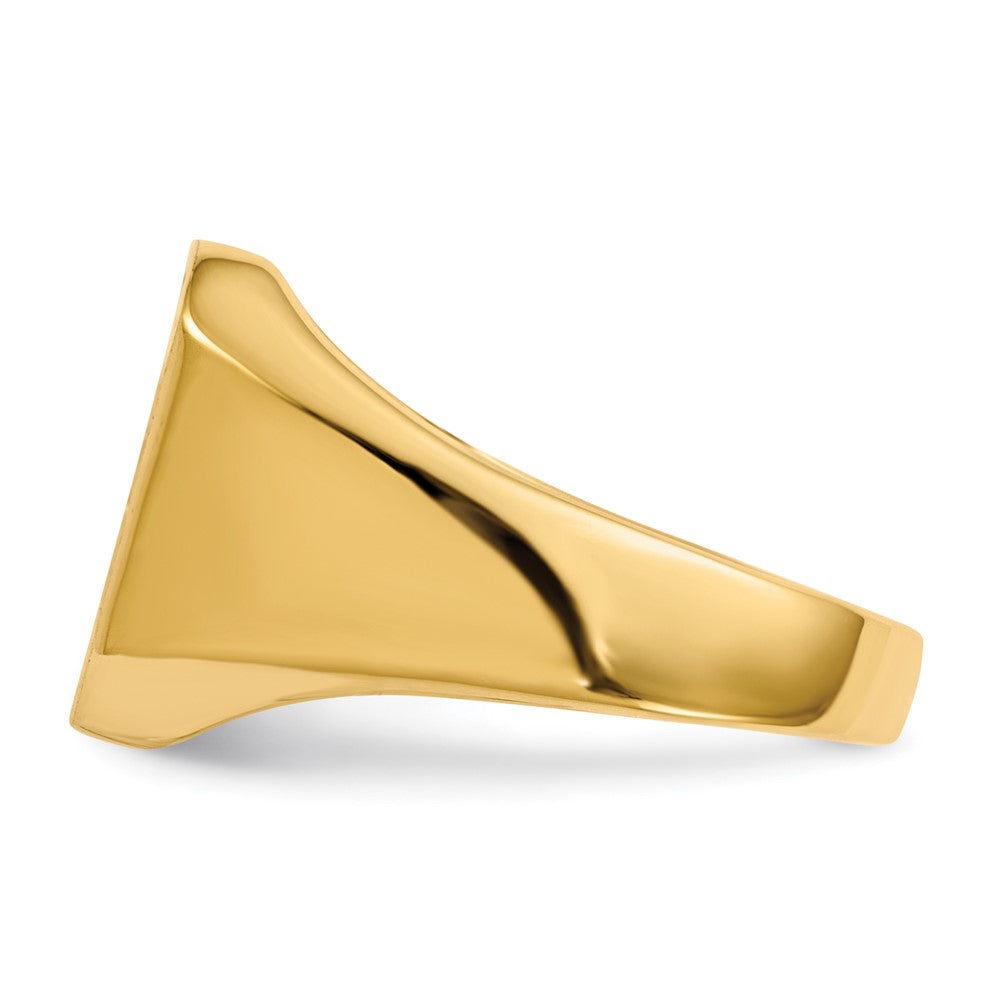 14K Gelbgold 13,0x14,0mm Herren-Siegelring mit geschlossener Rückseite