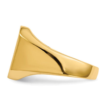 14K Gelbgold 13,0x14,0mm Herren-Siegelring mit geschlossener Rückseite