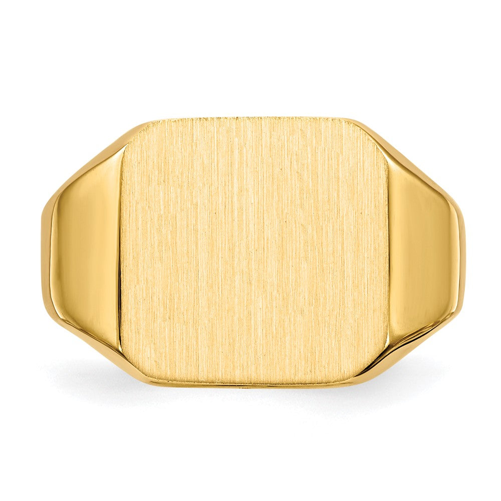14K Gelbgold 13,0x14,0mm Herren-Siegelring mit geschlossener Rückseite