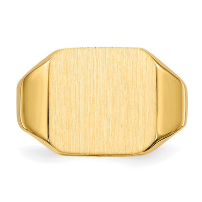 14K Gelbgold 13,0x14,0mm Herren-Siegelring mit geschlossener Rückseite