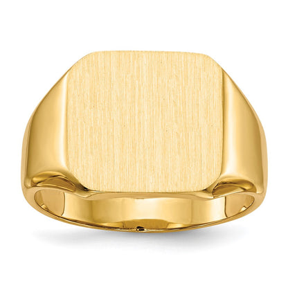 14K Gelbgold 13,0x14,0mm Herren-Siegelring mit geschlossener Rückseite