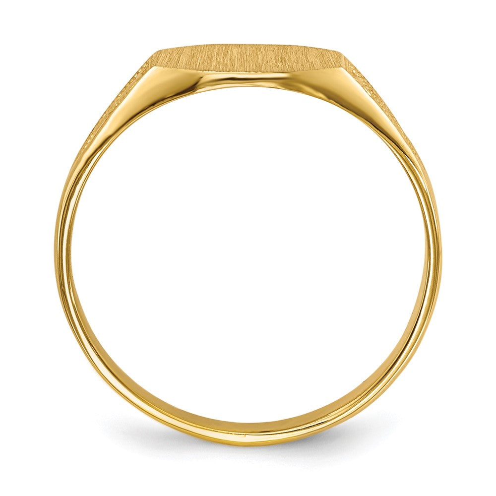14K Gelbgold Siegelring mit geschlossener Rückseite, 7,0x8,5mm