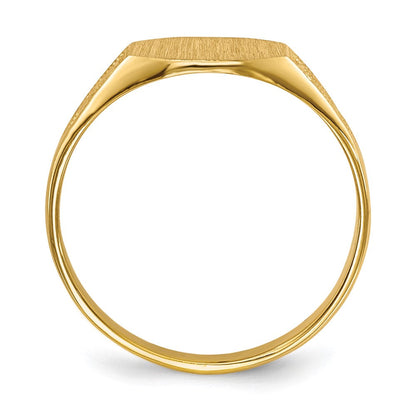 14K Gelbgold Siegelring mit geschlossener Rückseite, 7,0x8,5mm