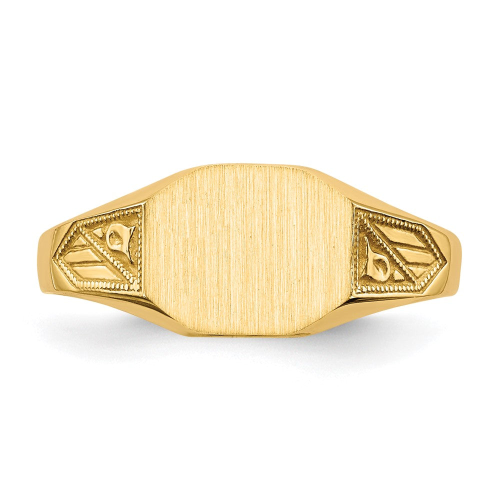 14K Gelbgold Siegelring mit geschlossener Rückseite, 7,0x8,5mm
