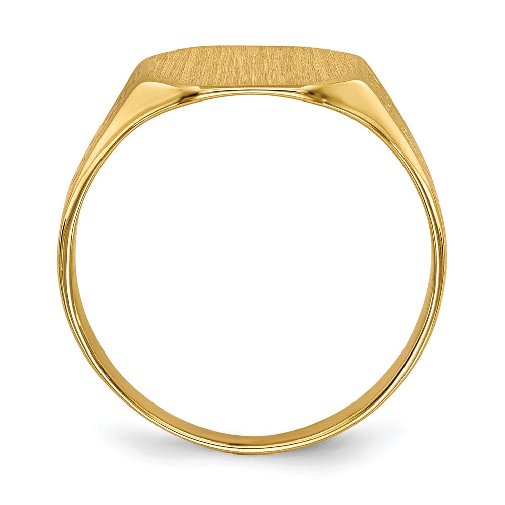 14K Gelbgold Siegelring mit geschlossener Rückseite, 9,0 x 11,0 mm