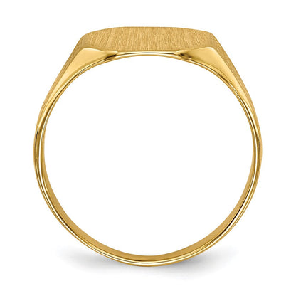 14K Gelbgold Siegelring mit geschlossener Rückseite, 9,0 x 11,0 mm