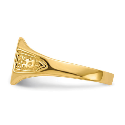 14K Gelbgold Siegelring mit geschlossener Rückseite, 9,0 x 11,0 mm