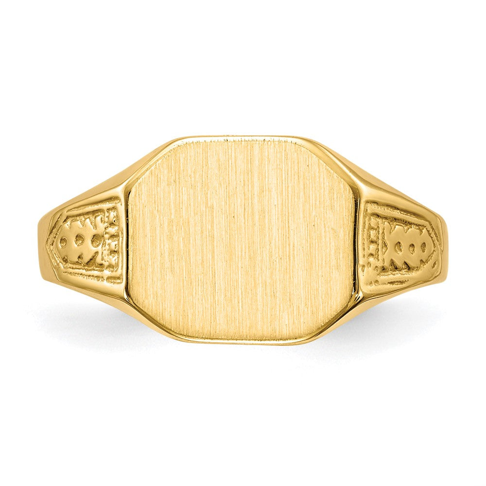 14K Gelbgold Siegelring mit geschlossener Rückseite, 9,0 x 11,0 mm