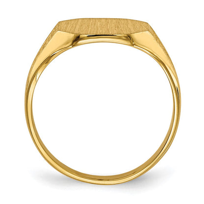 14K Gelbgold Siegelring mit geschlossener Rückseite, 9,0x11,0mm