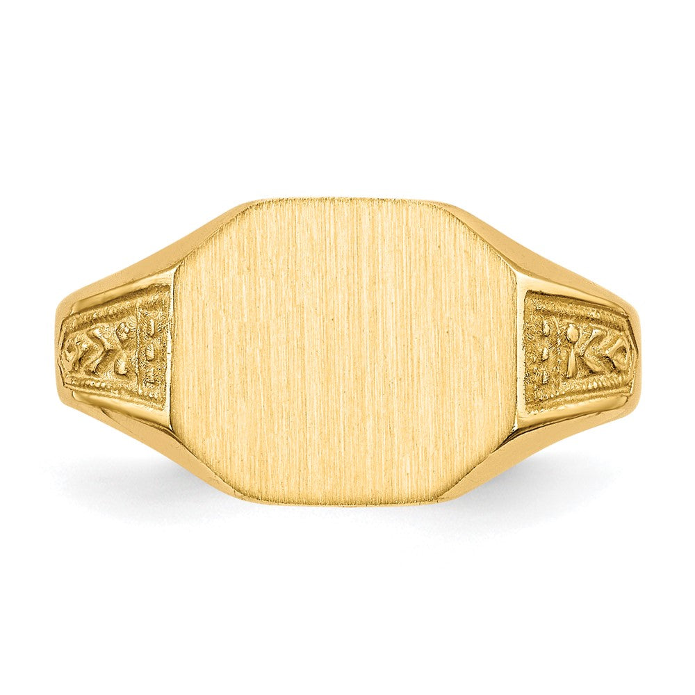 14K Gelbgold Siegelring mit geschlossener Rückseite, 9,0x11,0mm