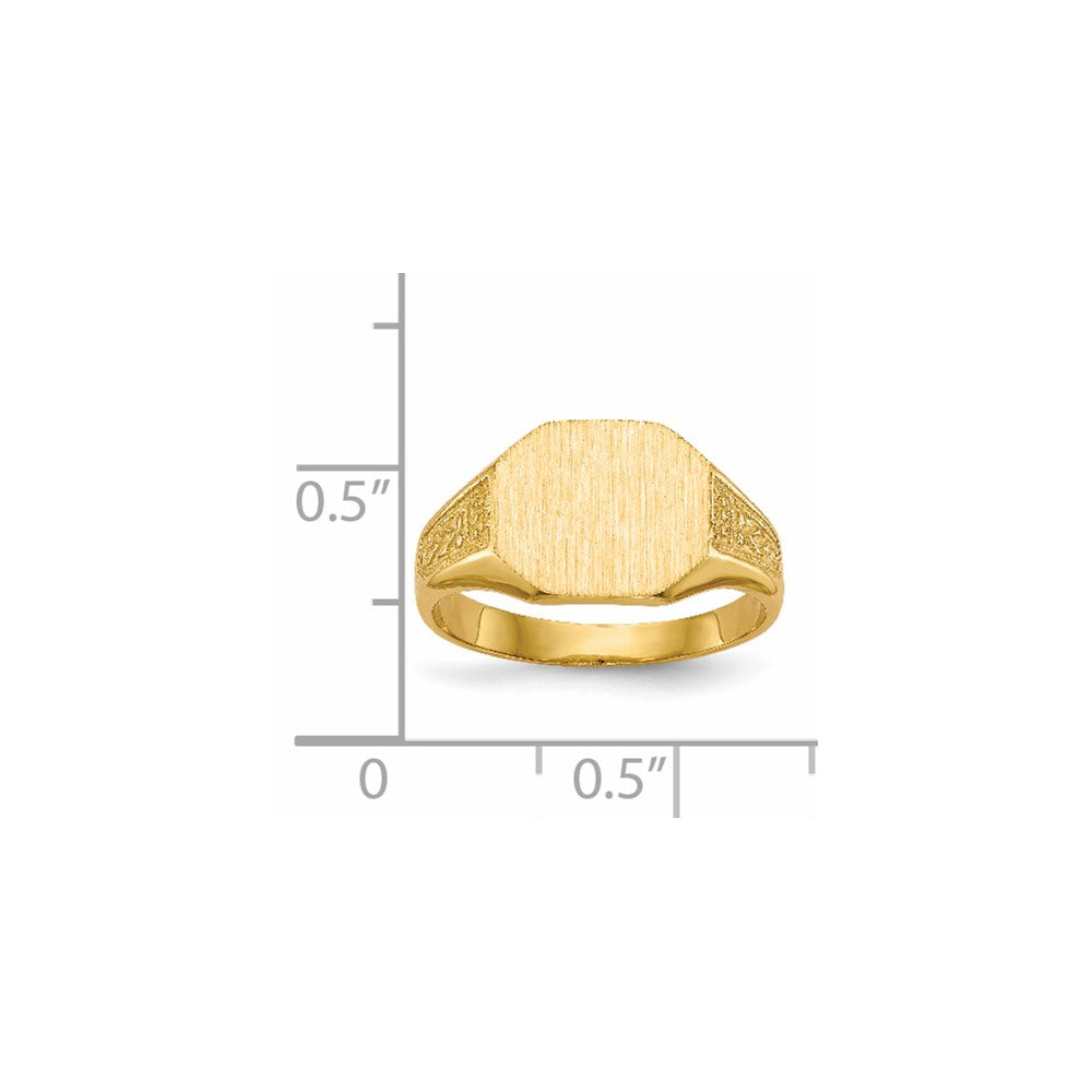14K Gelbgold Siegelring mit geschlossener Rückseite, 9,0x11,0mm